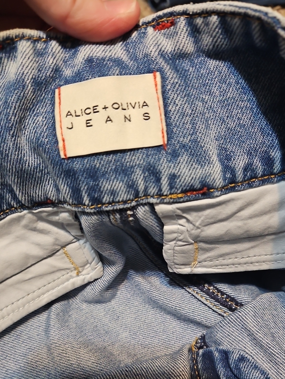 Alice + Olivia Anders Pleated Wide Leg High-Waist Denim Jeans - Picture 12 of 15